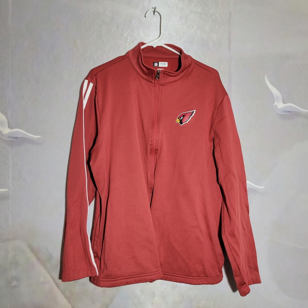 NFL Team Apparel AZ Cardinals Red Mens Size XL Lightweight Full Zip Up Jacket.